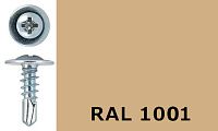 Саморез-клоп с буром 4,2х19 окрашенный, RAL 1001 (бежевый)